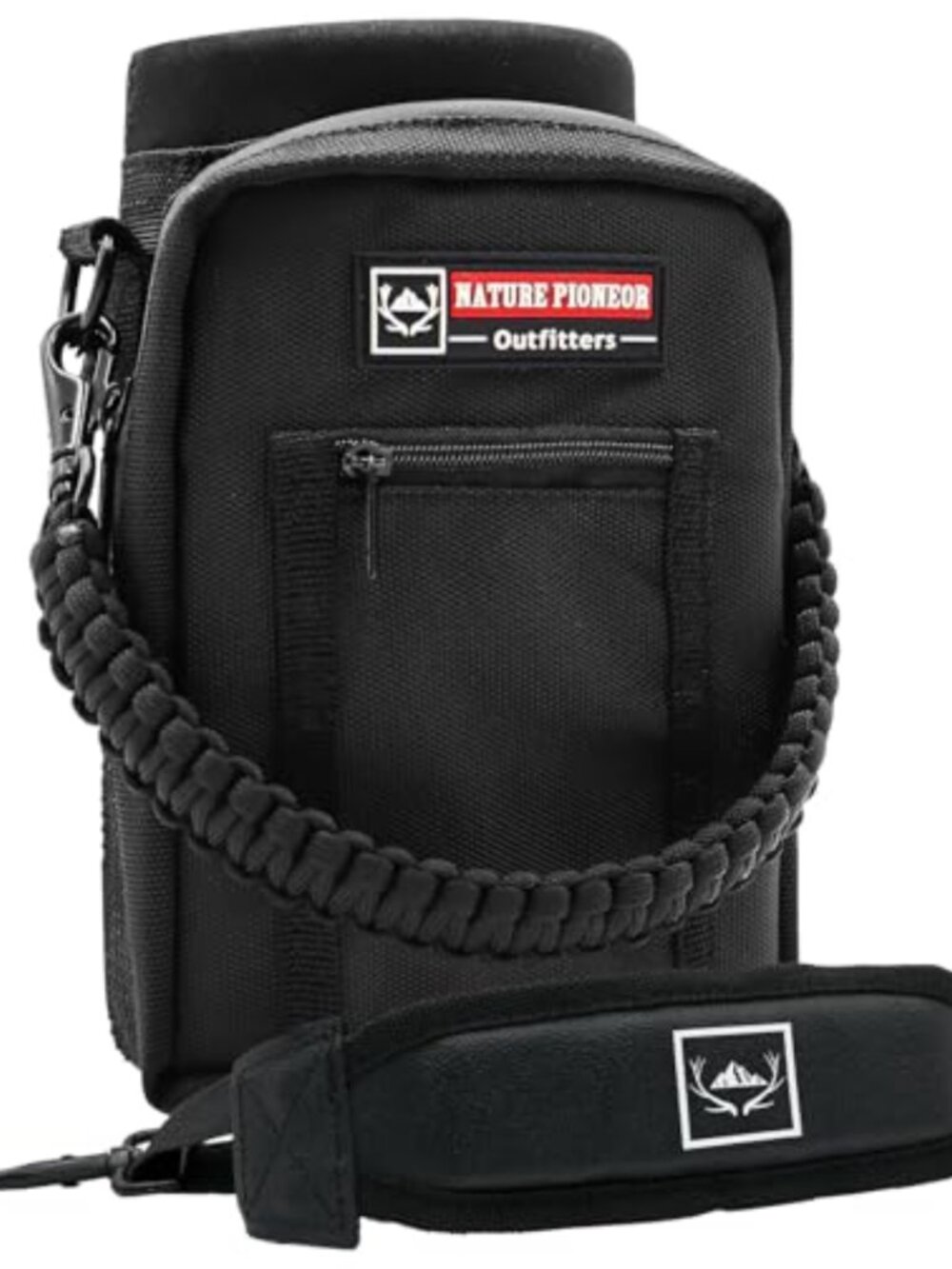 Insulated Neoprene Water Bottle Holder 128oz Shoulder Strap Crossbody Carrier